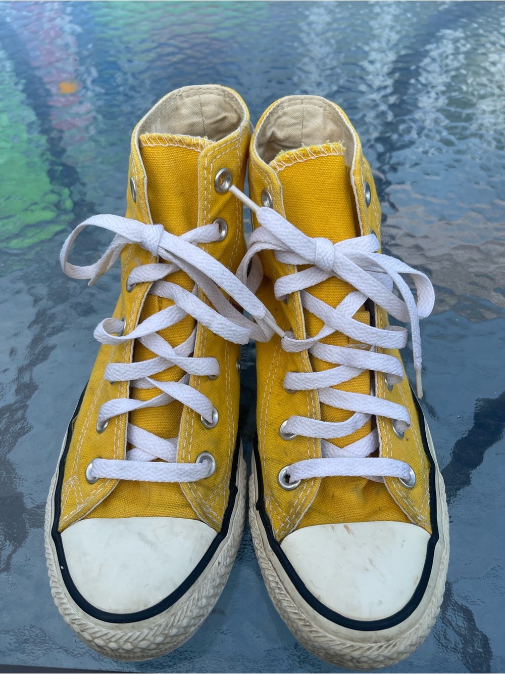 💛💛💛💛Yellow High-Top Canvas Sneakers💛💛💛💛